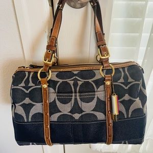 Coach denim satchel handbag